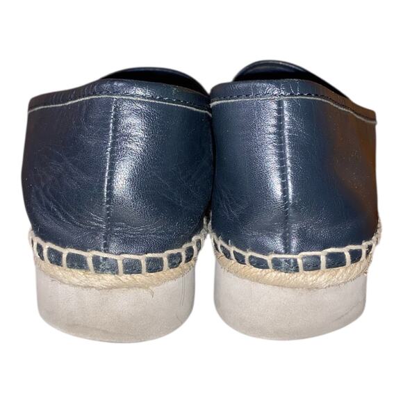 Coach Rhodelle Espadrilles Women's Size 6 Black Flats Slip On Shoes Leather - Picture 3 of 5